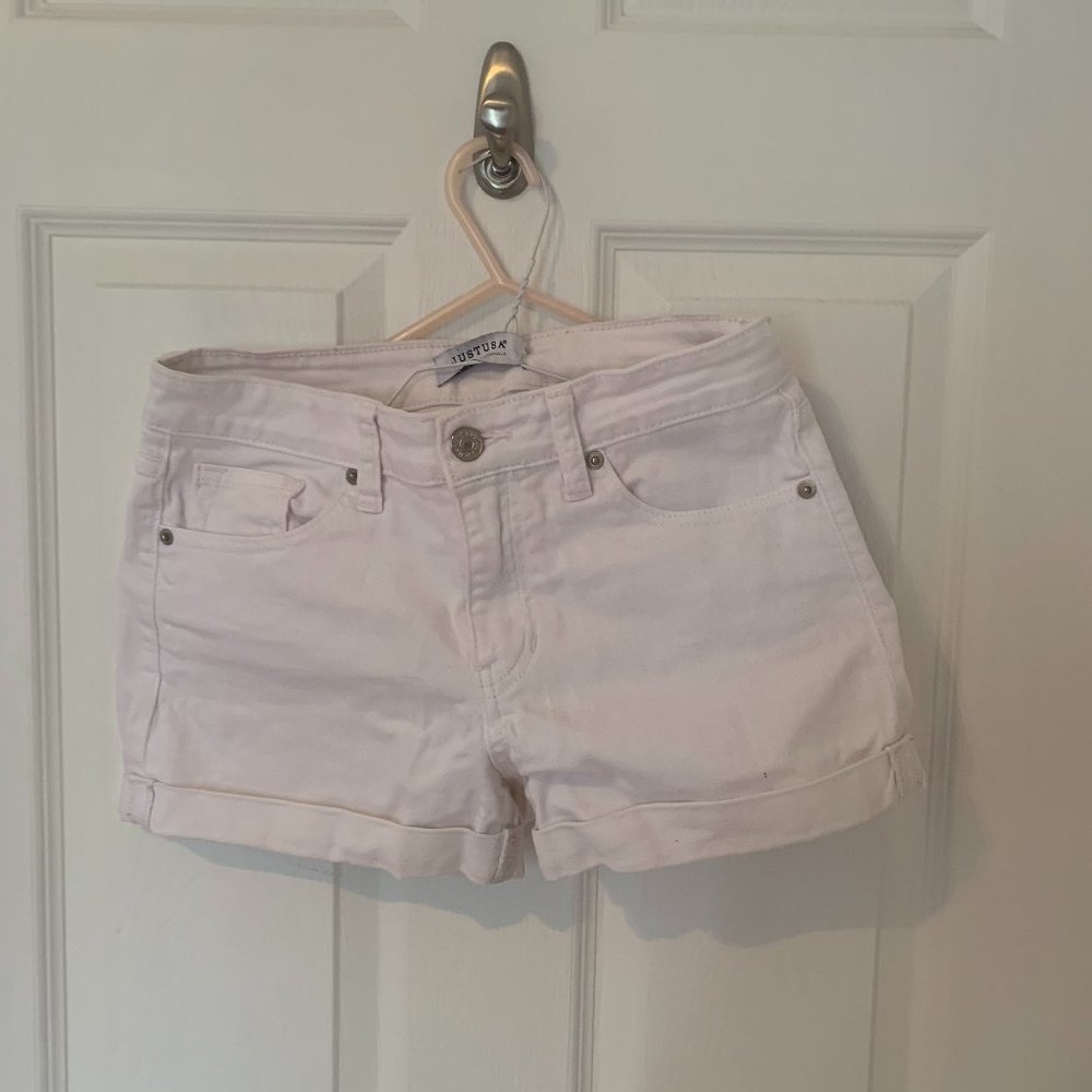 White Just USA Jean Shorts